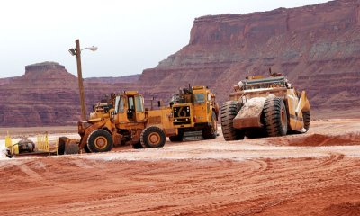 Heavy machinery at the dumping station