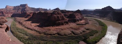 Three-image panorama from the southeast end of the Goose Neck