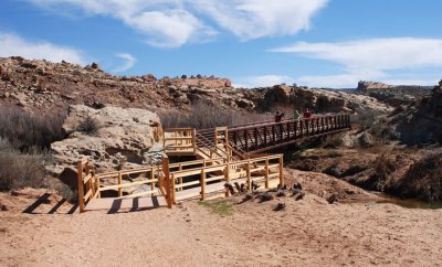 Newly-rebuilt Salt Wash bridge on the Delicate Arch Trail