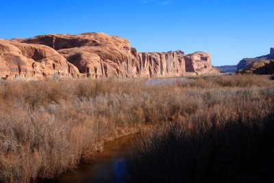 The long cliff is called Wall Street and is popular with rock climbers