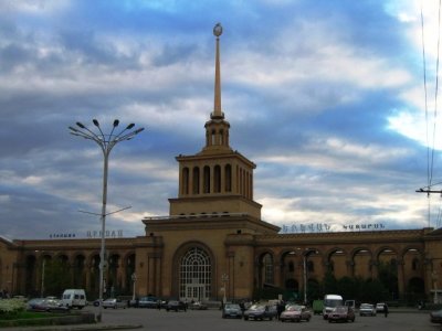 Stalinist train station
