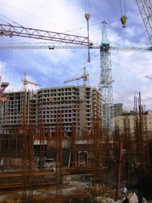 New business district under construction in downtown Yerevan