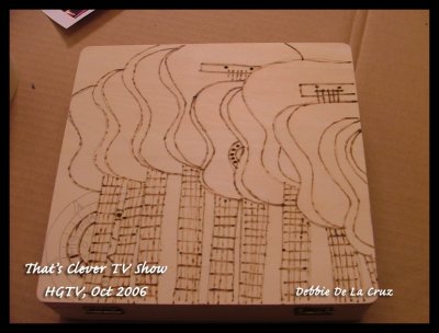Pyrography only on box.