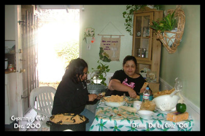 Susan and Amelia making tamales