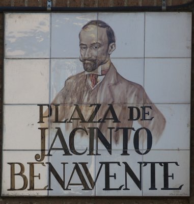 Characteristic streetname sign in tiles