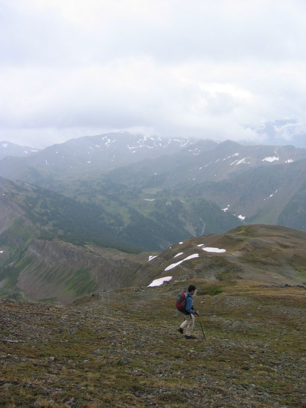 going down Sentry Mountain