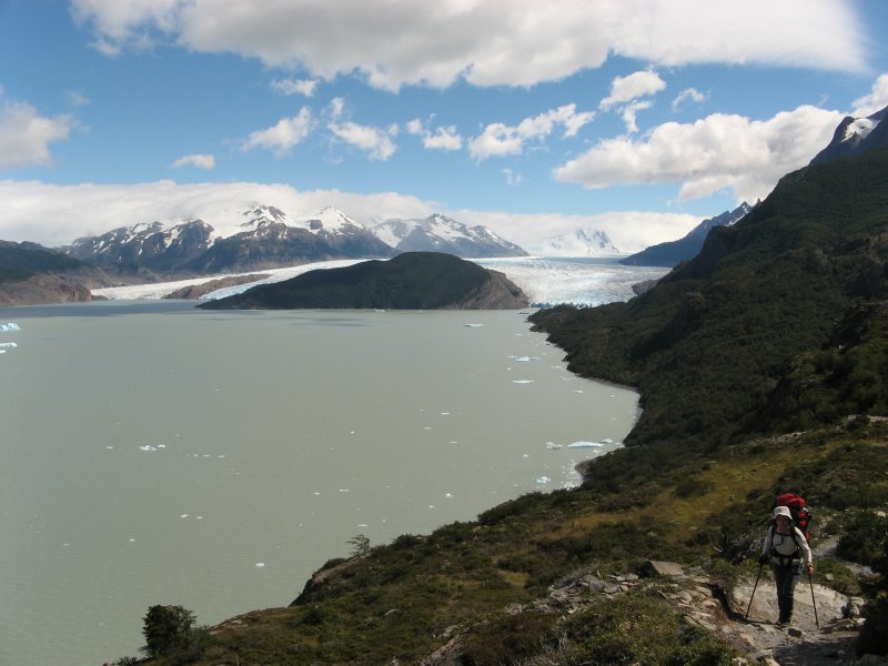 looking back at Glaciar Grey
