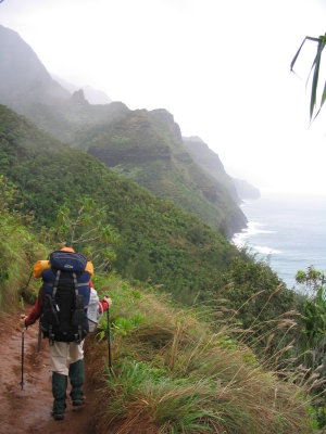 wet day on Kalalau trail