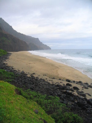 looking back at Kalalau beach