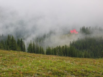 Sentry Mountain Lodge in the mist