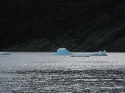 iceberg on Lago Grey taken from Campamento Grey