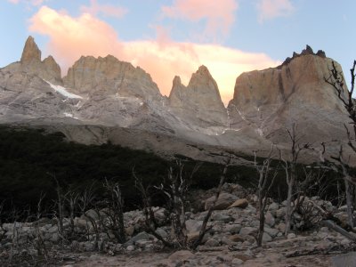 Cerro Espada, Cerro Hoja, and Cerro Mascara at dusk