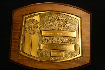 Rhonda Hookham Division Governor of the year 2007