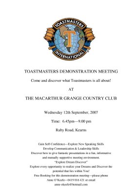Demonstration meeting flyer