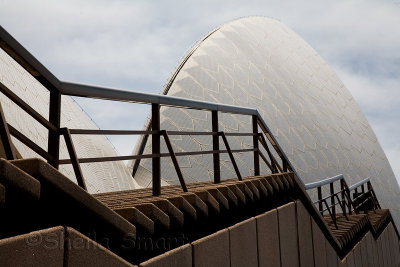 Sydney Opera House with rails