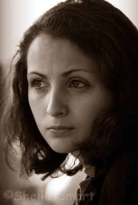 Young woman on ferry