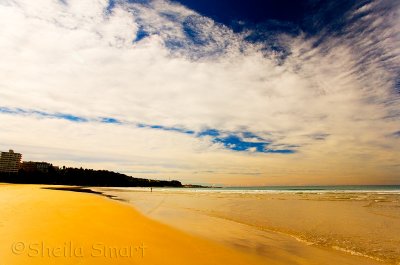 Freshwater beach with clouds