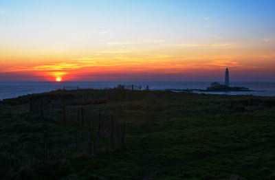 Sunrise over the cliff tops