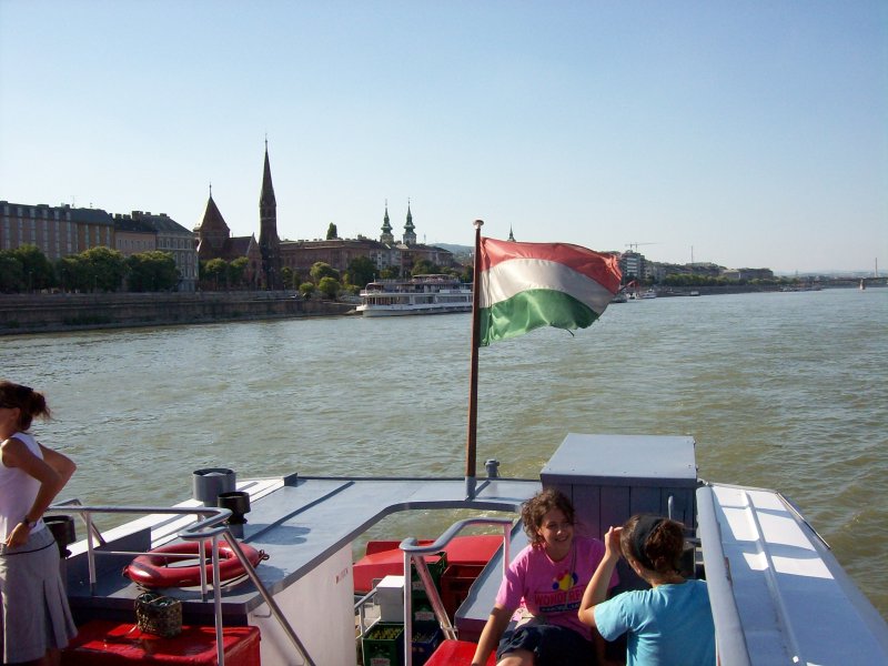The flag waves in the breeze