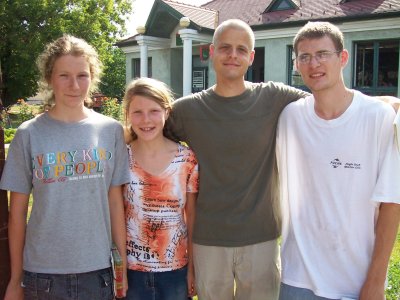 Buddy with his host family