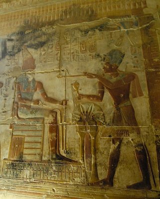 Seti I and Horus, Abydos.