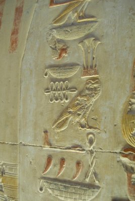 Hieroglyphs in the Temple of Osiris, Abydos.