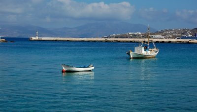 Two boats in a calm harbor