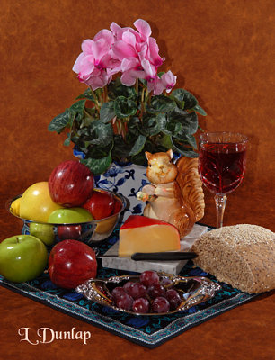 Apples, Cheese, And Bread Still Life