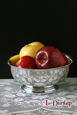 Apples In Silver Bowl