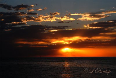 40 - Split Rock: Sunrise With Distant Sailboat