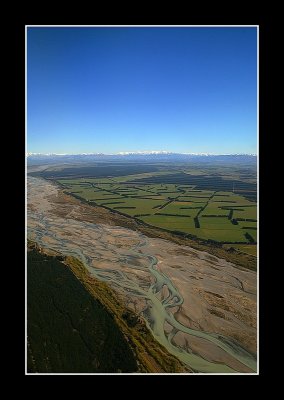 Rakaia River Canterbury from the Air.