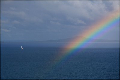 Rainbow over  Rangitoto