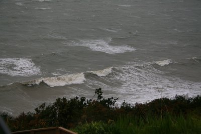 Rough sea below our house.