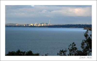 Auckland in the distance from Whangaparaoa.