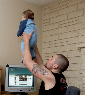 Daddy and Ayden playing