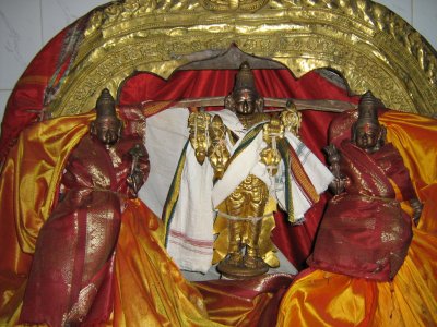 Uthsavar Sridhara perumal flanke by Sri and Bhoo Devi
