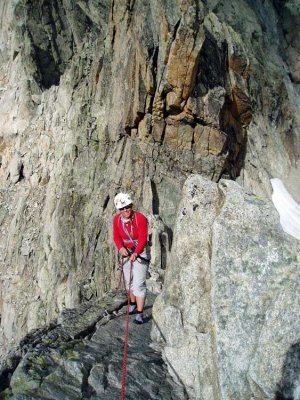 Martina abseiling from Dibona summit