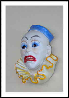 Clown head on a wall