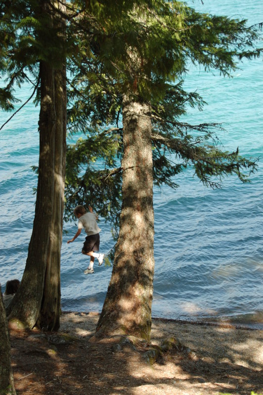 Jumping at Lake McDonald