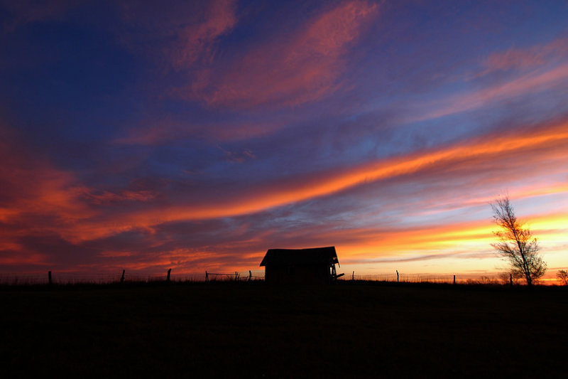 Sunrise with Barn