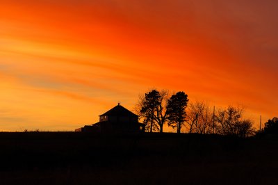 Sunset & Old House