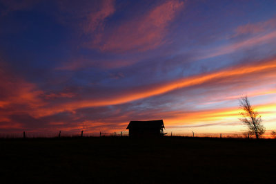 Sunrise with Old Barn
