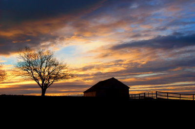 Sunrise with Barn