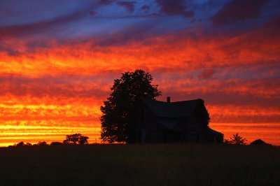 Old Country Home Sunset