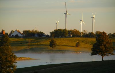 Windmills with Pond