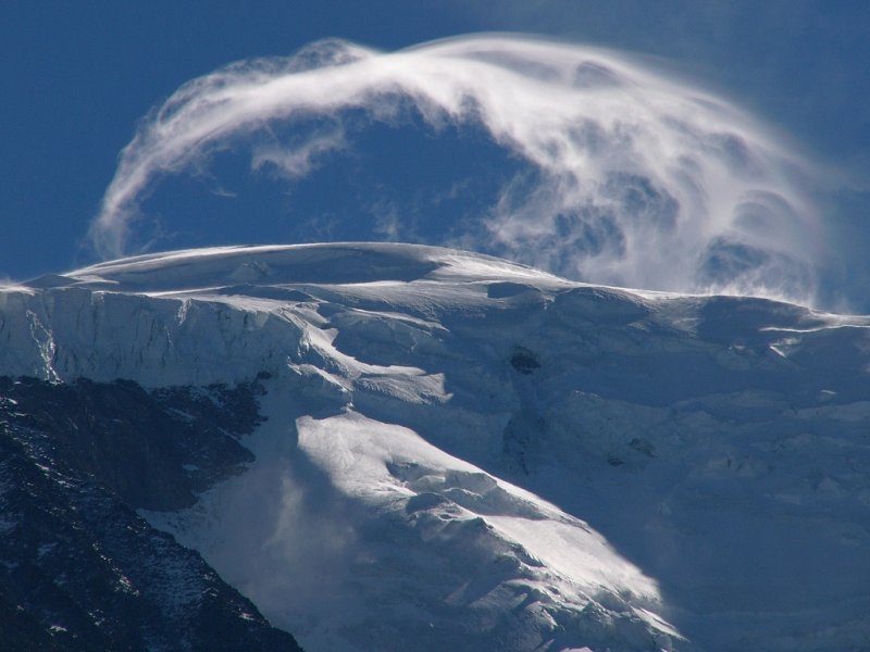 Cloud over Dôme du Goûter, Mont Blanc