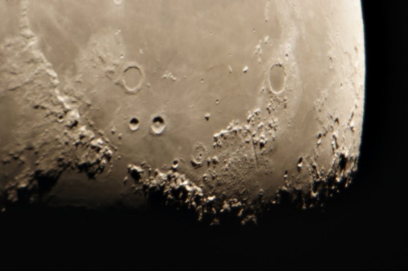 Moon, including craters Archimedes, Aristillus and Plato
