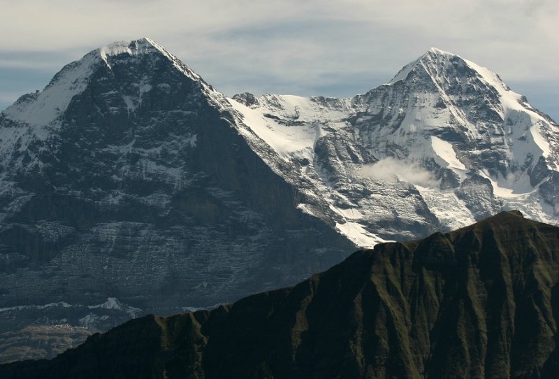Eiger & Monch, from Schynige Platte. Mannlichen in foreground.