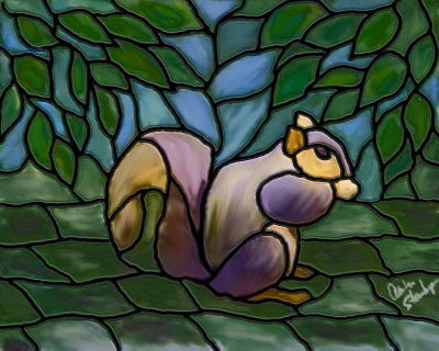 Stained Glass Squirrel