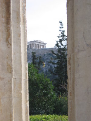 Looking up towards the Acropolis from Agora
